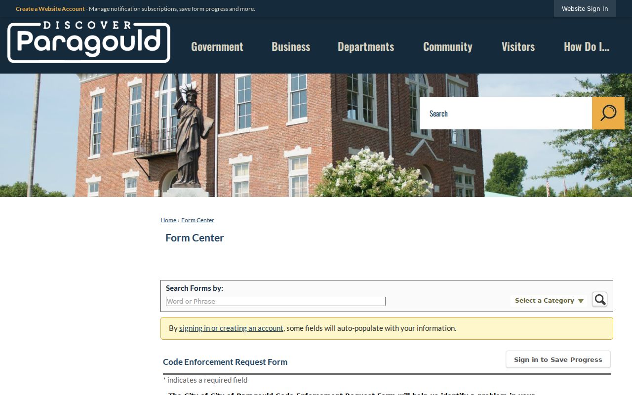 Paragould people search code enforcement request fields