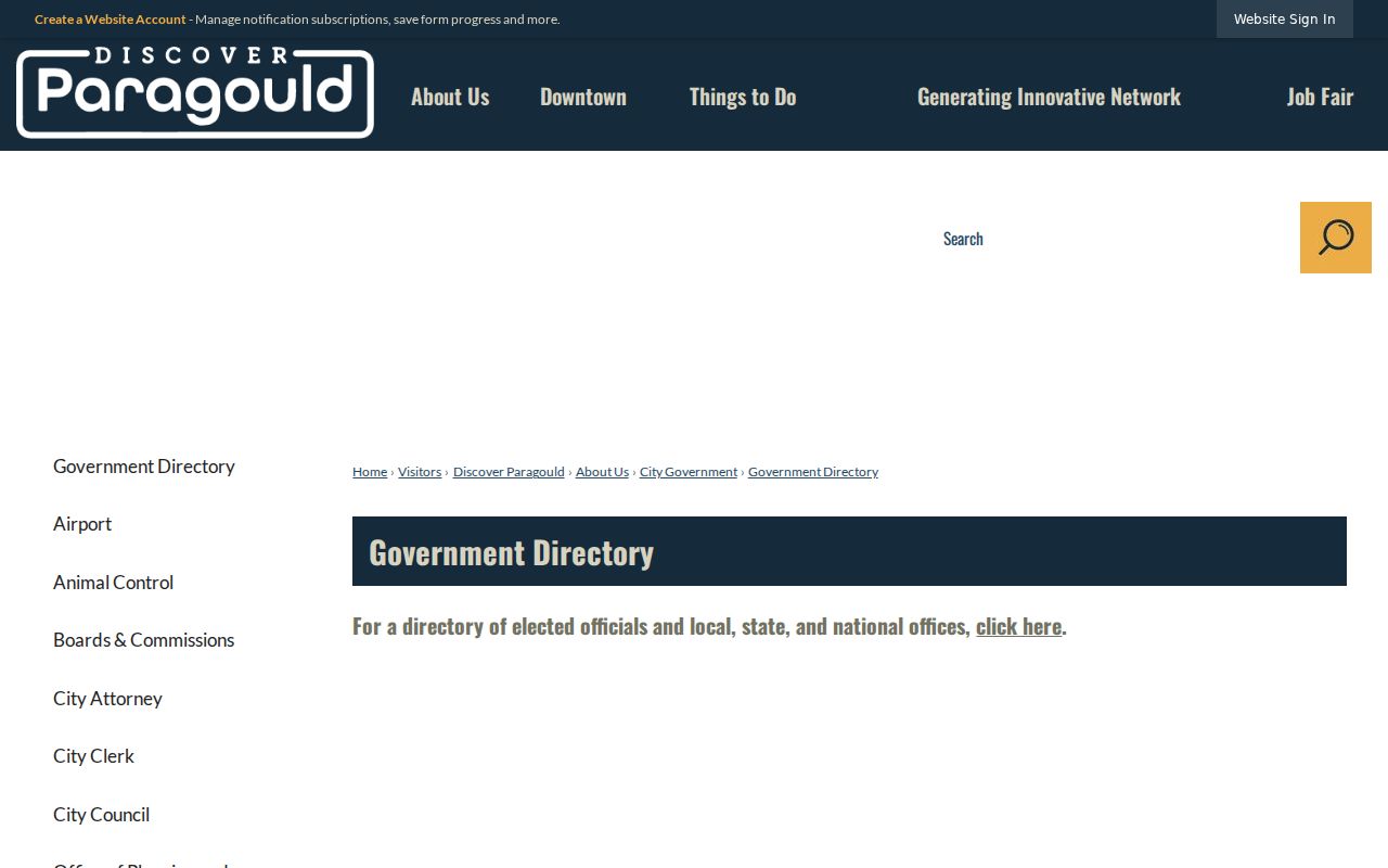 Paragould people search government directory links