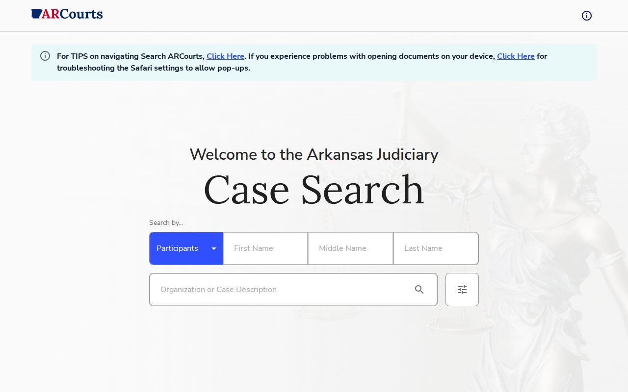 Paragould people search Search ARCourts case search fields