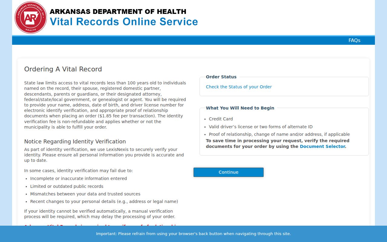 Paragould public records Arkansas Vital Records order portal