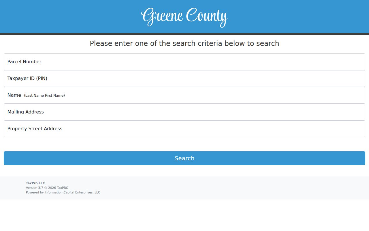 Paragould public records Greene County tax search form