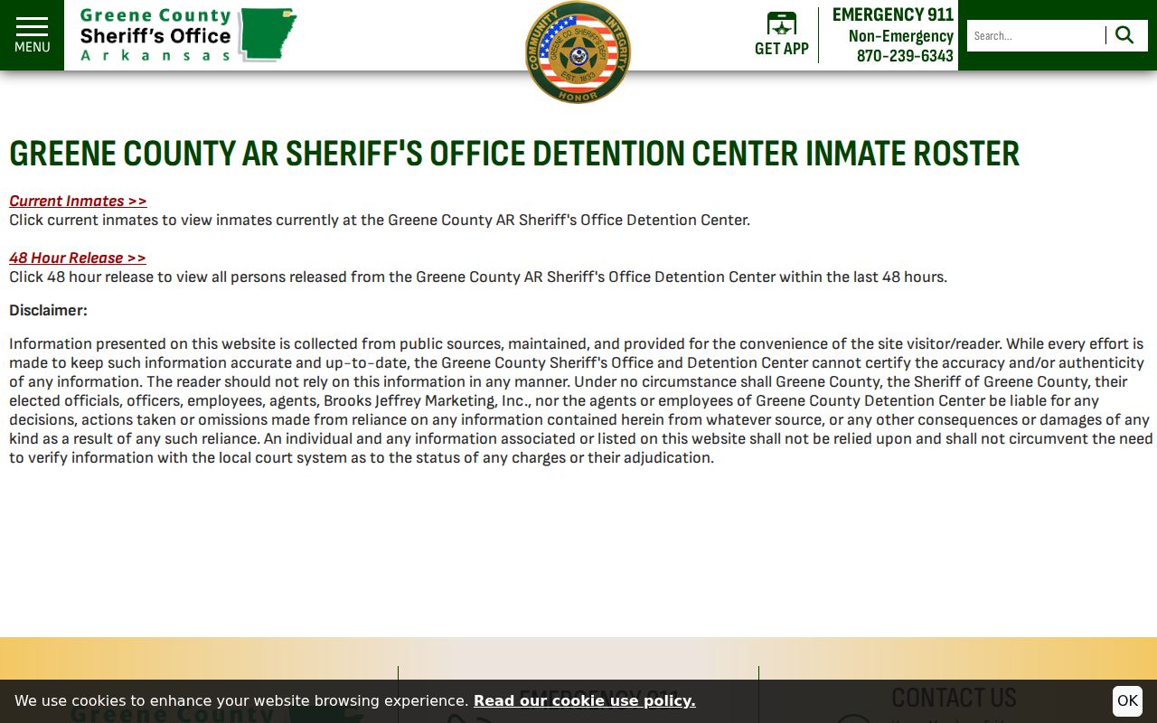 Paragould public records Greene County inmate roster