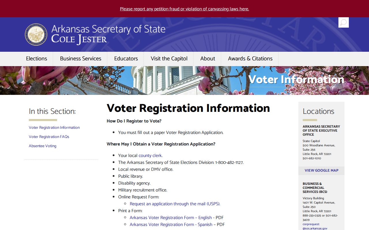 Paragould voter registration records and Arkansas registration information